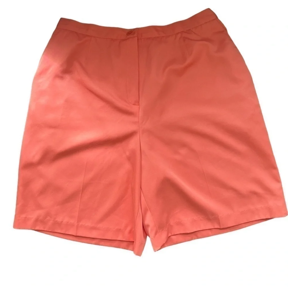 EP PRO Women's High Waisted Golf Tennis Shorts Peach Flat Front Bermuda Sz 10